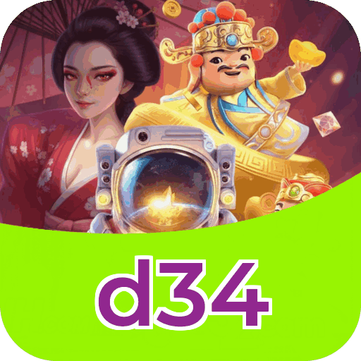 Interface do aplicativo d34 mostrando jogos disponíveis no iOS e Android